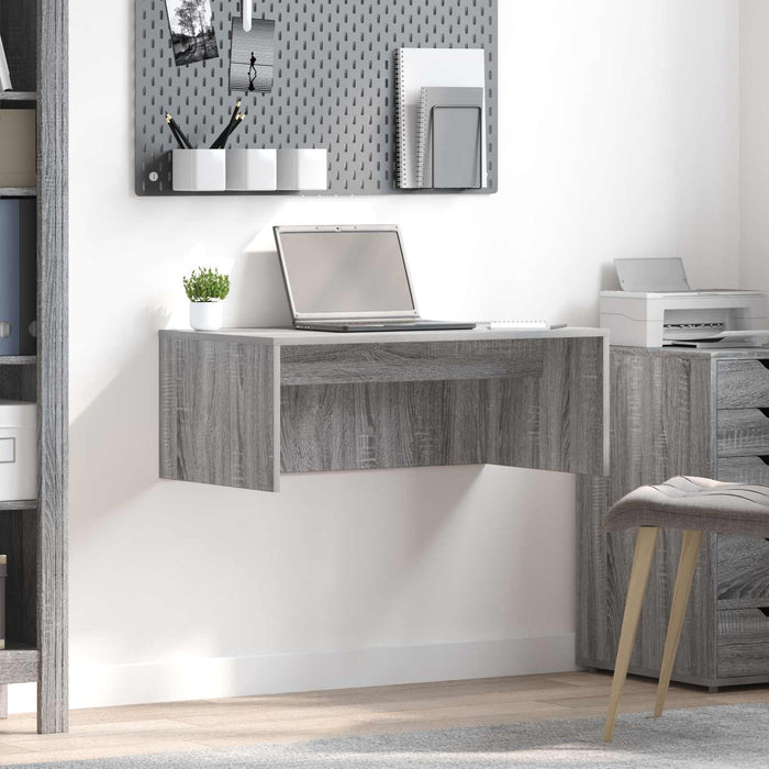 Birou montat pe perete Gri Sonoma 80 x 45 x 30 cm Lemn compozit - WALTI WALTI