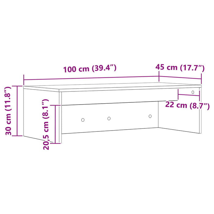 Birou montat pe perete Pe perete Lemn Vechi 100 x 45 x 30 cm - WALTI WALTI
