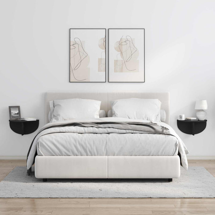 Raft de perete Pe perete Negru 38 x 19 x 19 cm Lemn compozit - WALTI WALTI