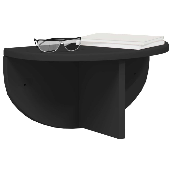 Raft de perete Pe perete Negru 38 x 19 x 19 cm Lemn compozit - WALTI WALTI