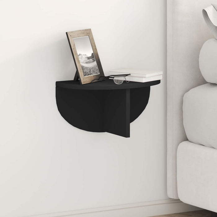 Raft de perete 2 pcs Negru 38 x 19 x 19 cm Lemn compozit - WALTI WALTI