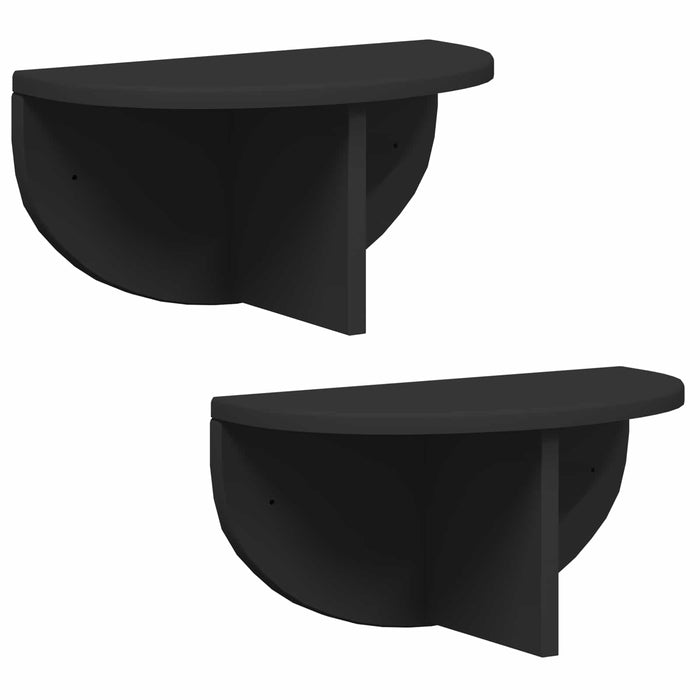 Raft de perete 2 pcs Negru 38 x 19 x 19 cm Lemn compozit - WALTI WALTI