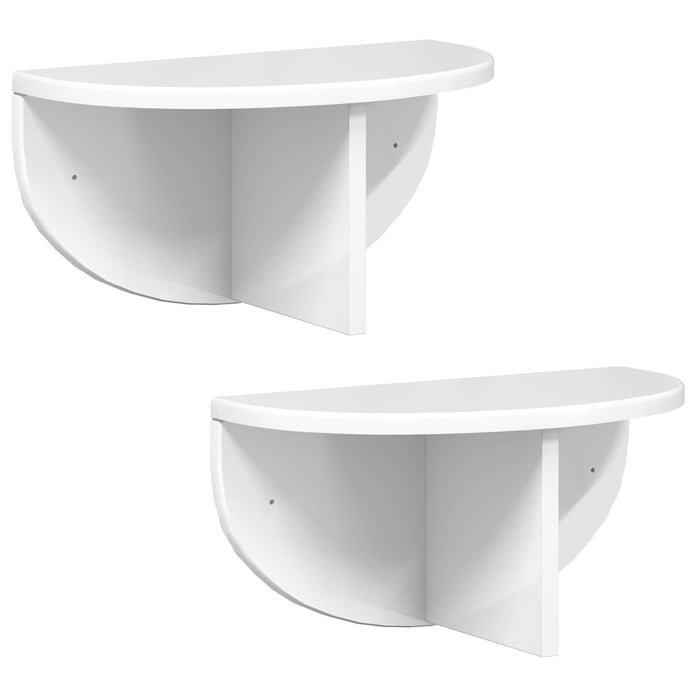 Raft de perete 2 pcs Alb lucios 38 x 19 x 19 cm Lemn compozit - WALTI WALTI