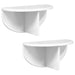 Raft de perete 2 pcs Alb lucios 38 x 19 x 19 cm Lemn compozit - WALTI WALTI