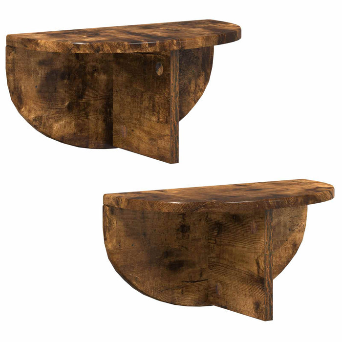 Raft de perete Pe perete 2 pcs Stejar fumuriu 38 x 19 x 19 cm - WALTI WALTI