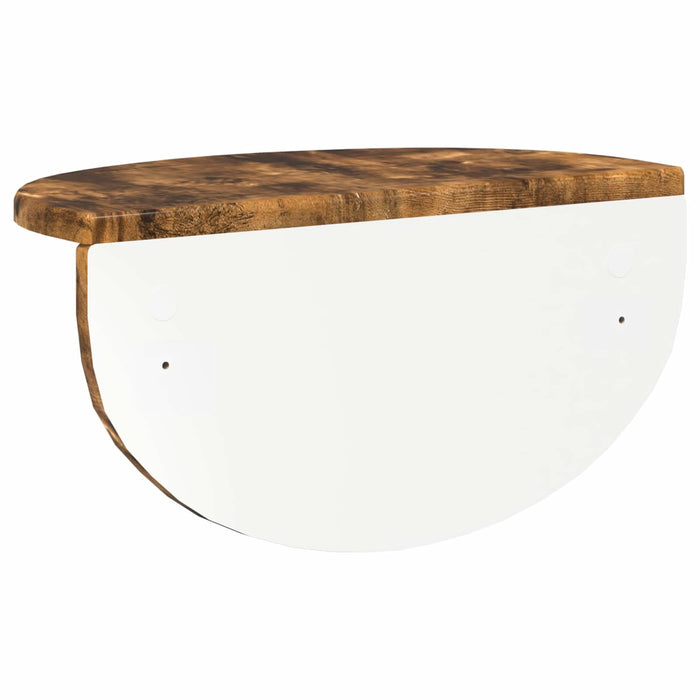 Raft de perete Pe perete 2 pcs Stejar fumuriu 38 x 19 x 19 cm - WALTI WALTI