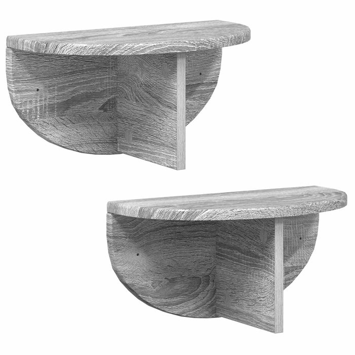 Raft de perete 2 pcs Gri Sonoma 38 x 19 x 19 cm Lemn compozit - WALTI WALTI