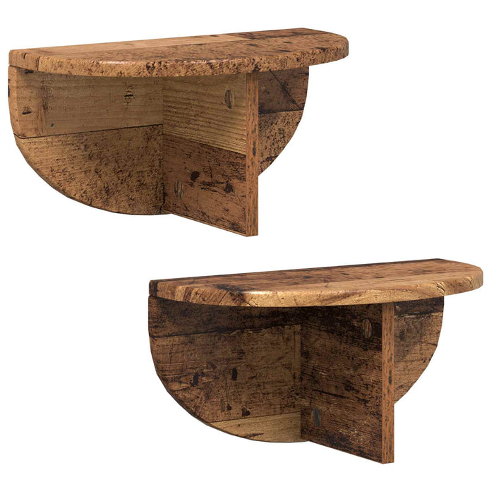 Raft de perete 2 pcs Lemn vechi 38 x 19 x 19 cm Lemn compozit - WALTI WALTI
