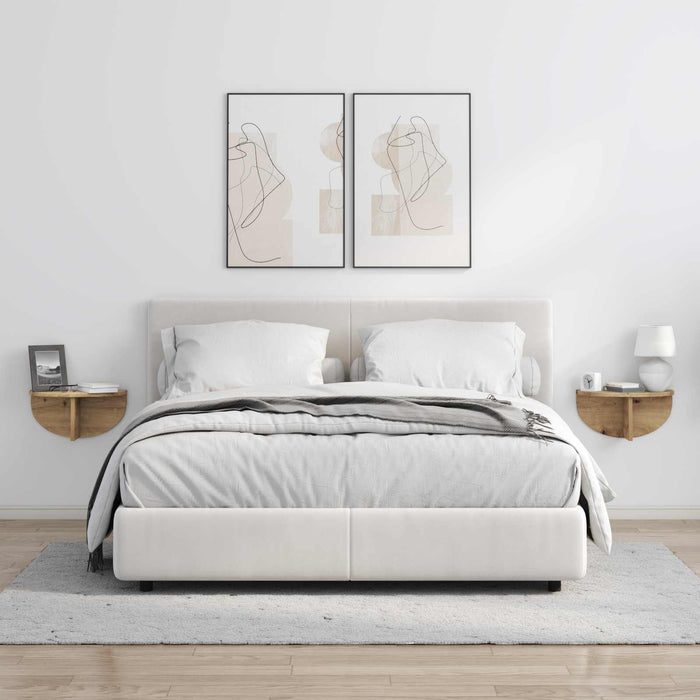 Raft de perete Pe perete 2 pcs Stejar Artizanal 38 x 19 x 19 cm - WALTI WALTI