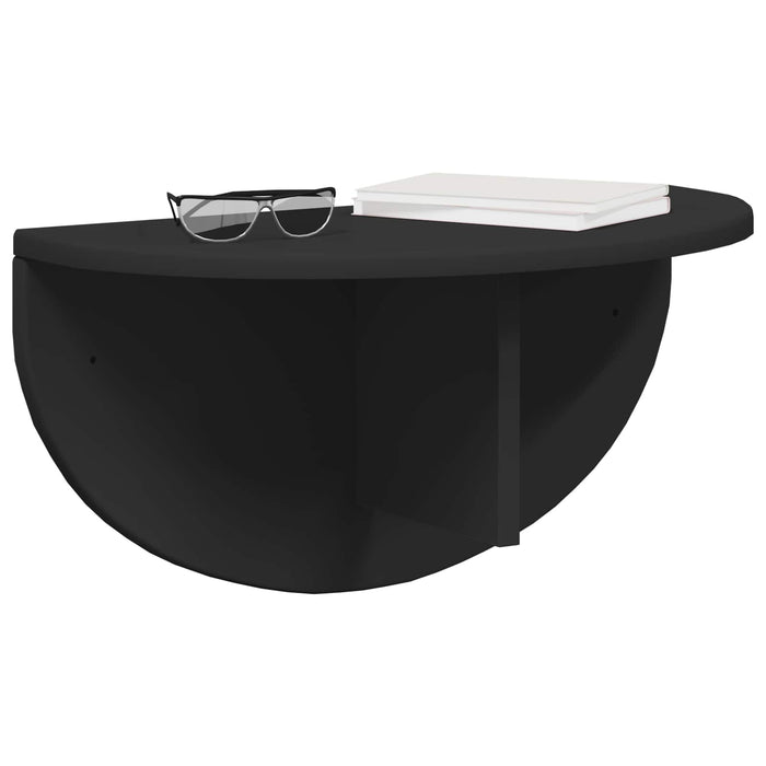Raft de perete Pe perete Negru 38 x 19 x 19 cm Lemn compozit - WALTI WALTI