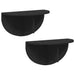 Raft de perete 2 pcs Negru 38 x 19 x 19 cm Lemn compozit - WALTI WALTI
