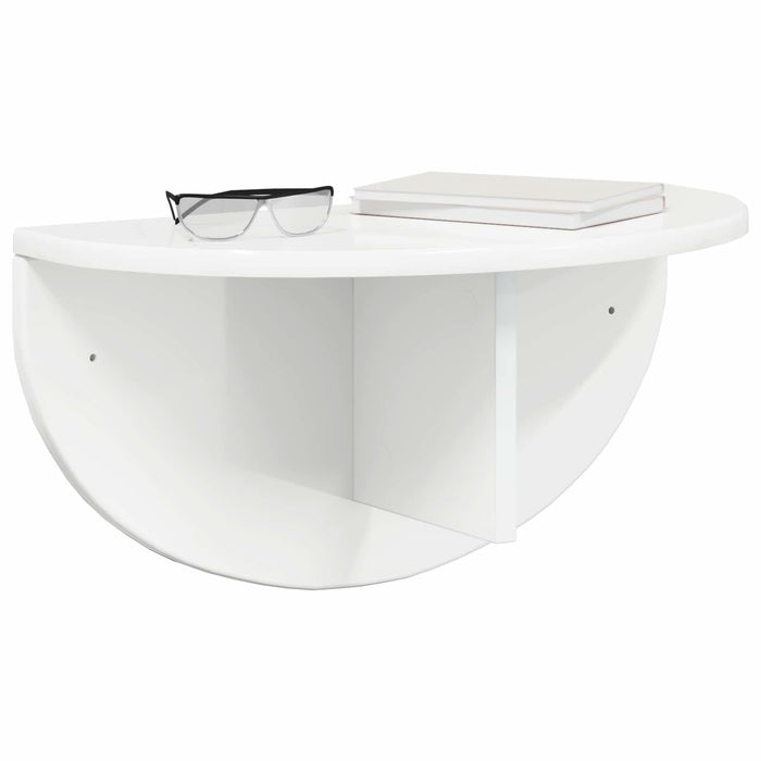 Raft de perete 2 pcs Alb lucios 38 x 19 x 19 cm Lemn compozit - WALTI WALTI