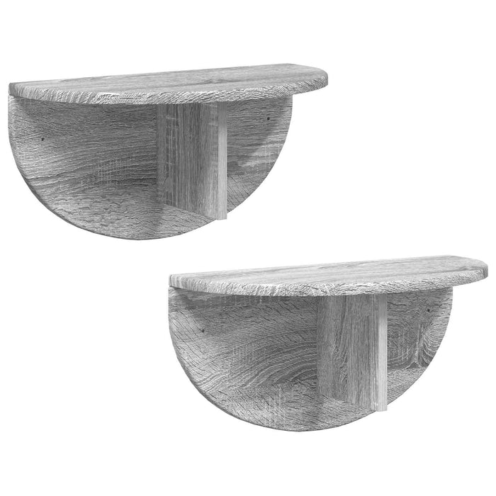Raft de perete 2 pcs Gri Sonoma 38 x 19 x 19 cm Lemn compozit - WALTI WALTI