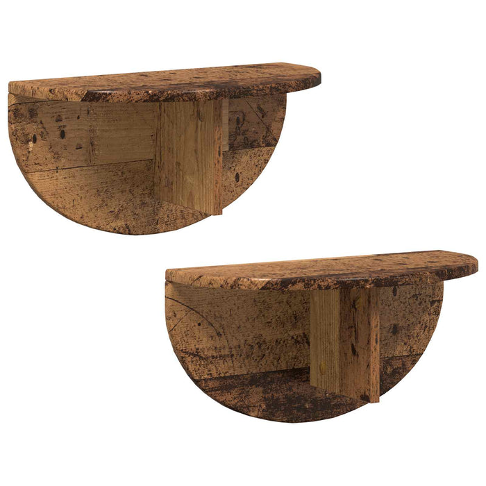 Raft de perete 2 pcs Lemn vechi 38 x 19 x 19 cm Lemn compozit - WALTI WALTI