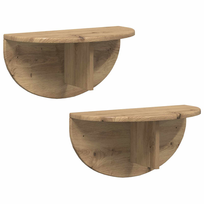 Raft de perete Pe perete 2 pcs Stejar Artizanal 38 x 19 x 19 cm - WALTI WALTI