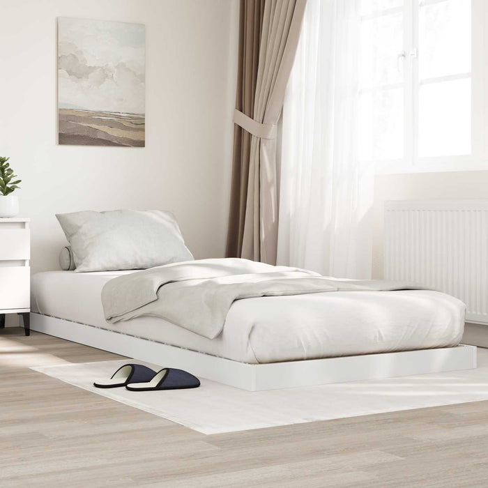 Cadru de pat de podea Alb 75 x 190 cm Lemn compozit - WALTI WALTI