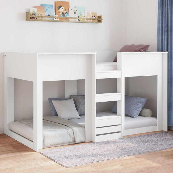 Cadru de pat de podea Alb 75 x 190 cm Lemn compozit - WALTI WALTI