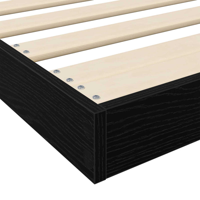 Cadru de pat de podea Stejar Negru 75 x 190 cm Lemn compozit - WALTI WALTI