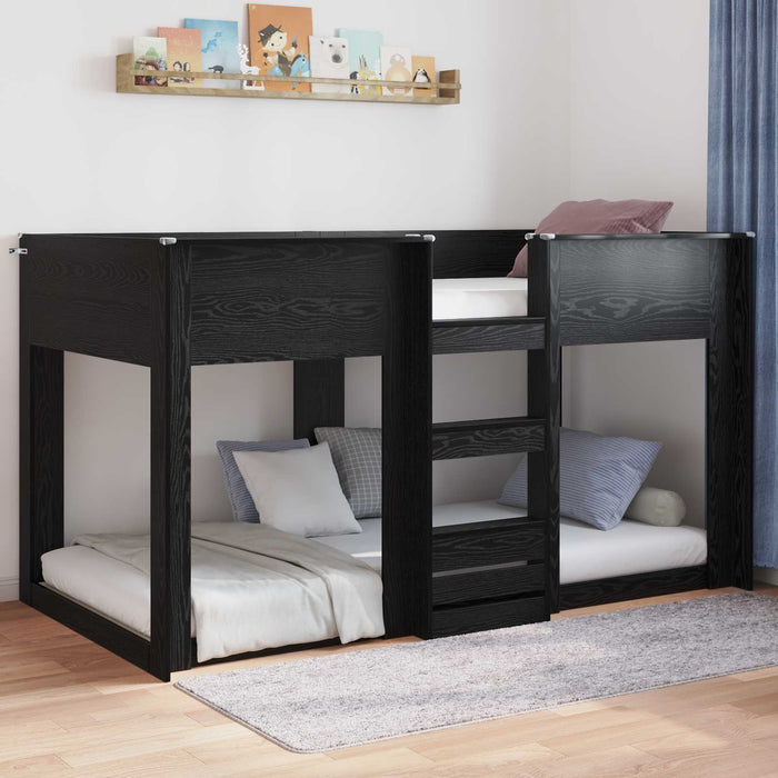 Cadru de pat de podea Stejar Negru 75 x 190 cm Lemn compozit - WALTI WALTI