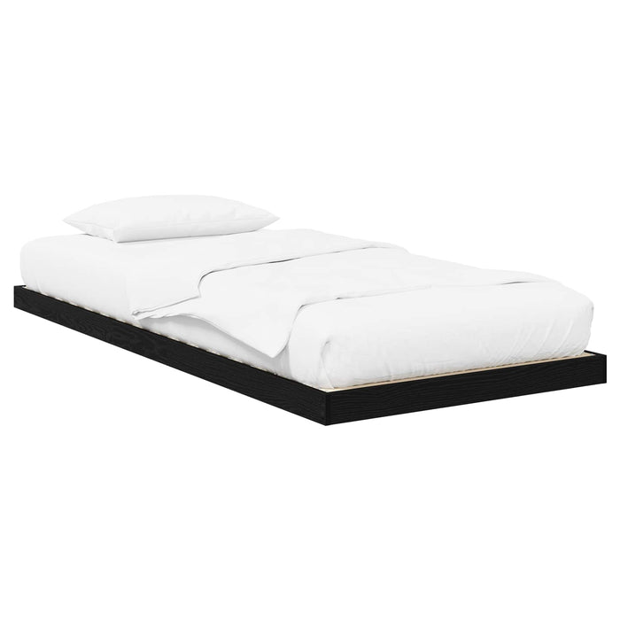 Cadru de pat de podea Stejar Negru 75 x 190 cm Lemn compozit - WALTI WALTI