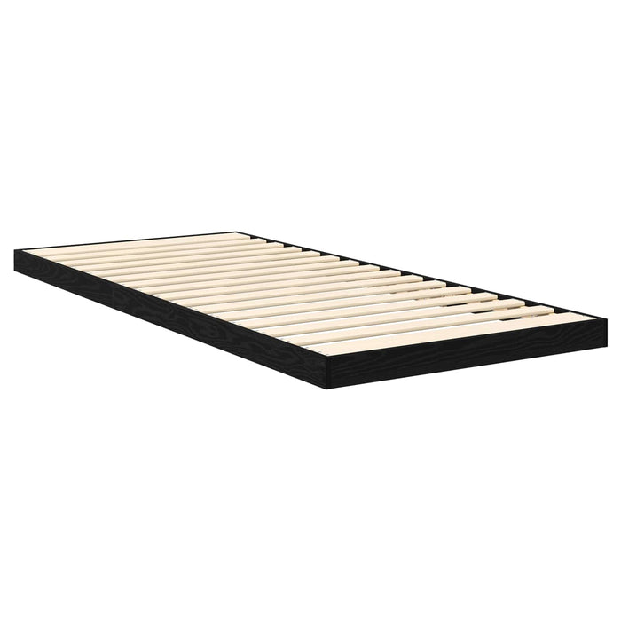 Cadru de pat de podea Stejar Negru 75 x 190 cm Lemn compozit - WALTI WALTI