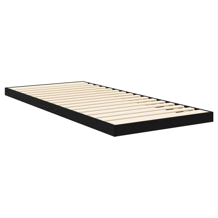 Cadru de pat de podea Stejar Negru 75 x 190 cm Lemn compozit - WALTI WALTI