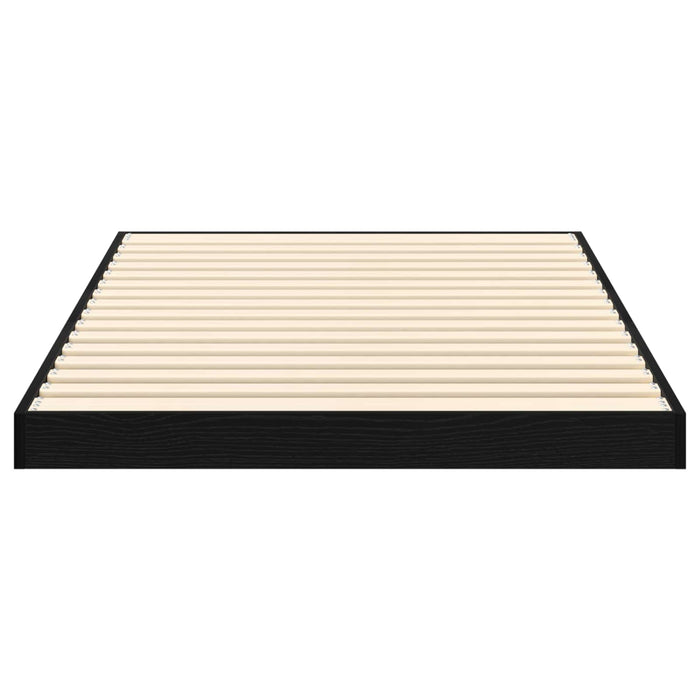 Cadru de pat de podea Stejar Negru 75 x 190 cm Lemn compozit - WALTI WALTI