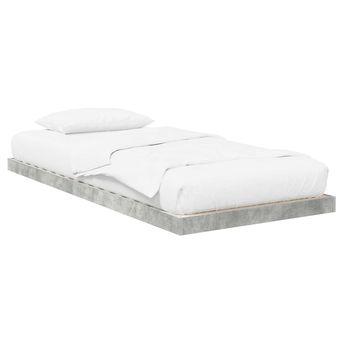 Cadru de pat de podea Gri din beton 75 x 190 cm Lemn compozit - WALTI WALTI