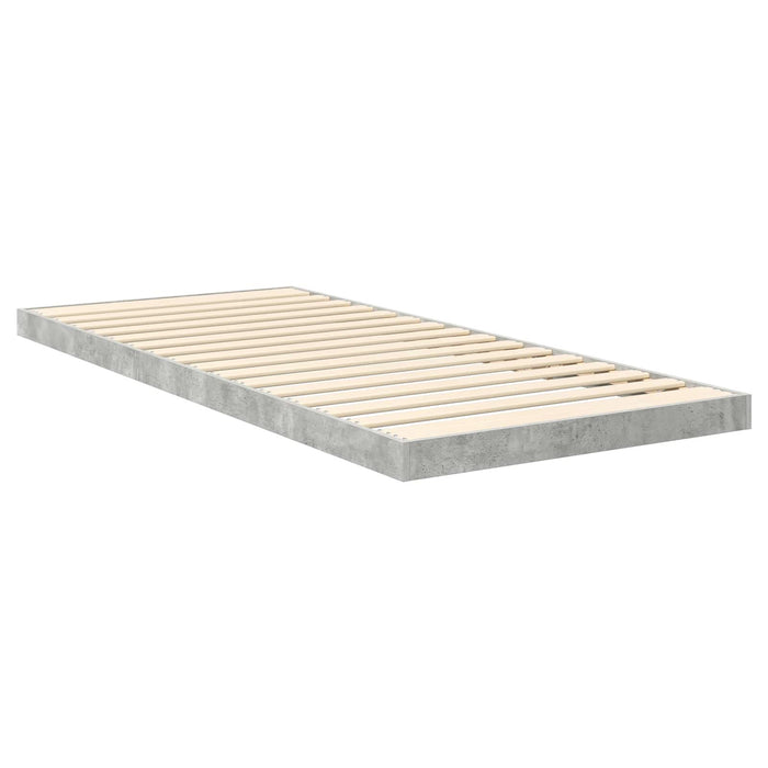 Cadru de pat de podea Gri din beton 75 x 190 cm Lemn compozit - WALTI WALTI