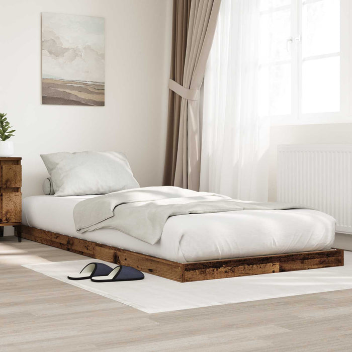 Cadru de pat de podea Lemn vechi 75 x 190 cm Lemn compozit - WALTI WALTI