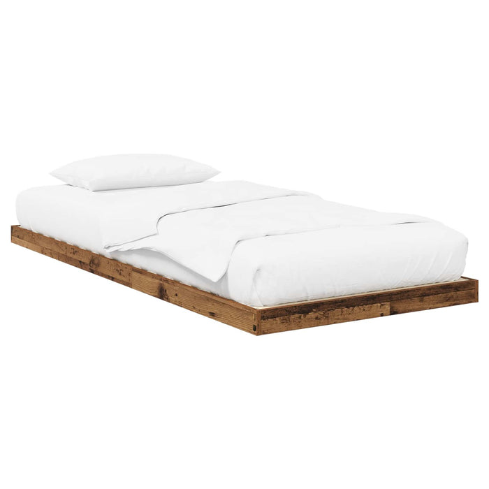 Cadru de pat de podea Lemn vechi 90 x 190 cm Lemn compozit - WALTI WALTI