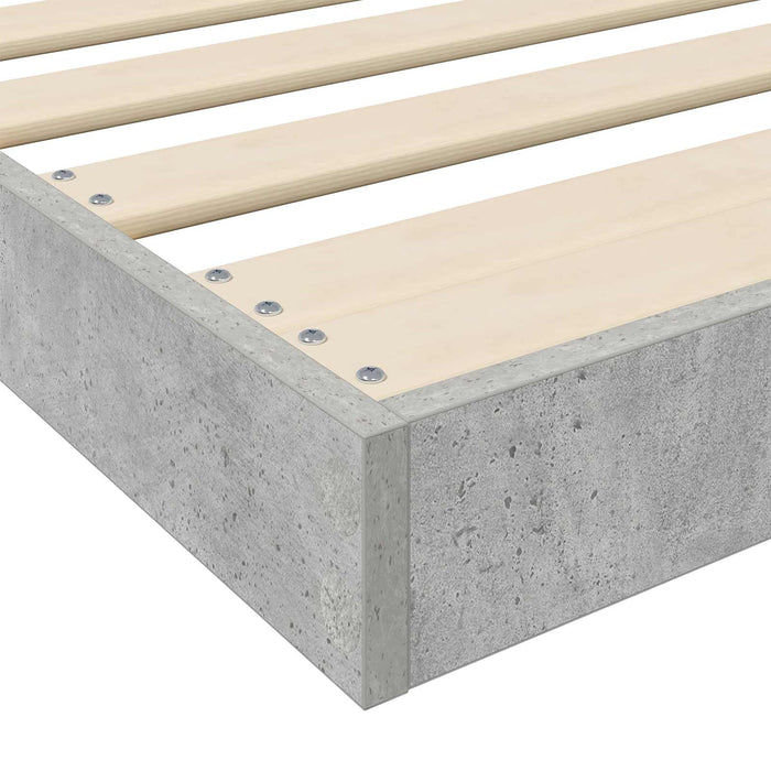 Cadru de pat de podea Gri din beton 80 x 200 cm Lemn compozit - WALTI WALTI