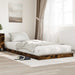Cadru de pat de podea Stejar fumuriu 100 x 200 cm Lemn compozit - WALTI WALTI