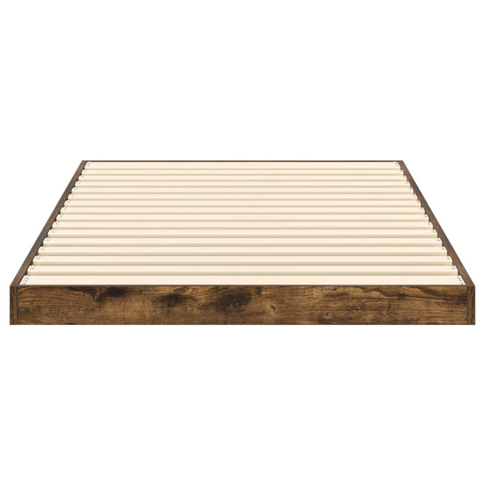 Cadru de pat de podea Stejar fumuriu 100 x 200 cm Lemn compozit - WALTI WALTI