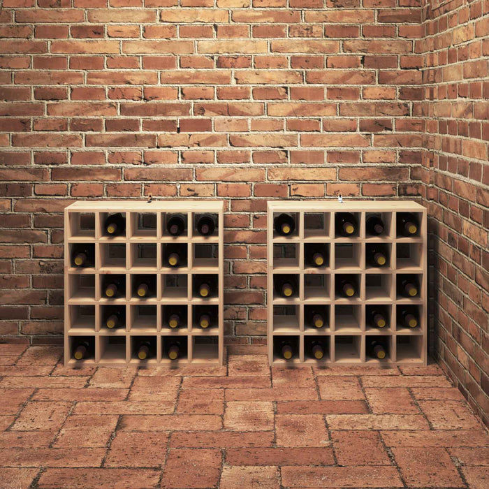Raft pentru vin 2 pcs natural 56 x 25 x 56 cm Lemn de pin masiv - WALTI WALTI