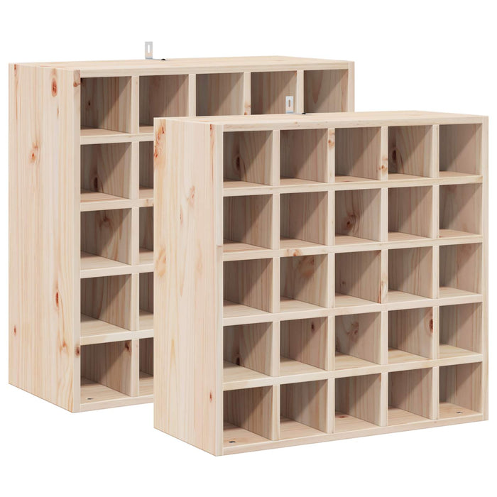 Raft pentru vin 2 pcs natural 56 x 25 x 56 cm Lemn de pin masiv - WALTI WALTI