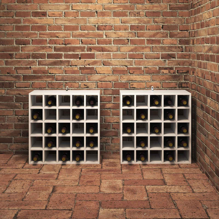 Raft pentru vin 2 pcs Alb 56 x 25 x 56 cm Lemn de pin masiv - WALTI WALTI