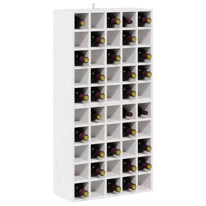 Raft pentru vin 2 pcs Alb 56 x 25 x 56 cm Lemn de pin masiv - WALTI WALTI