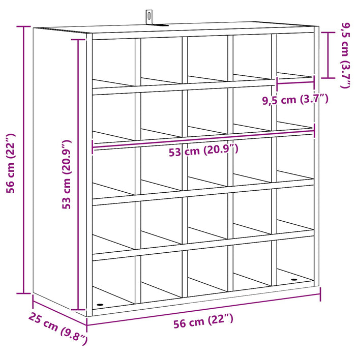 Raft pentru vin 2 pcs Alb 56 x 25 x 56 cm Lemn de pin masiv - WALTI WALTI