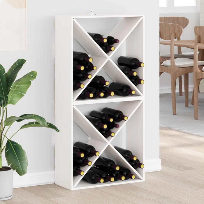 Raft pentru vin 2 pcs Alb 62 x 25 x 62 cm Lemn de pin masiv - WALTI WALTI