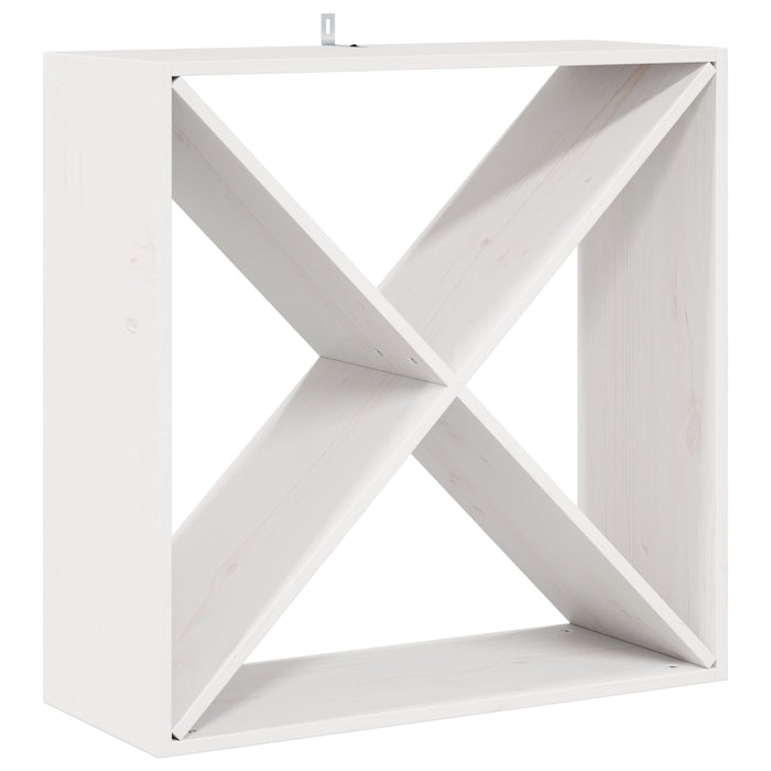 Raft pentru vin 2 pcs Alb 62 x 25 x 62 cm Lemn de pin masiv - WALTI WALTI