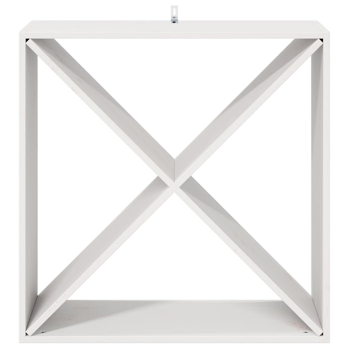 Raft pentru vin 2 pcs Alb 62 x 25 x 62 cm Lemn de pin masiv - WALTI WALTI