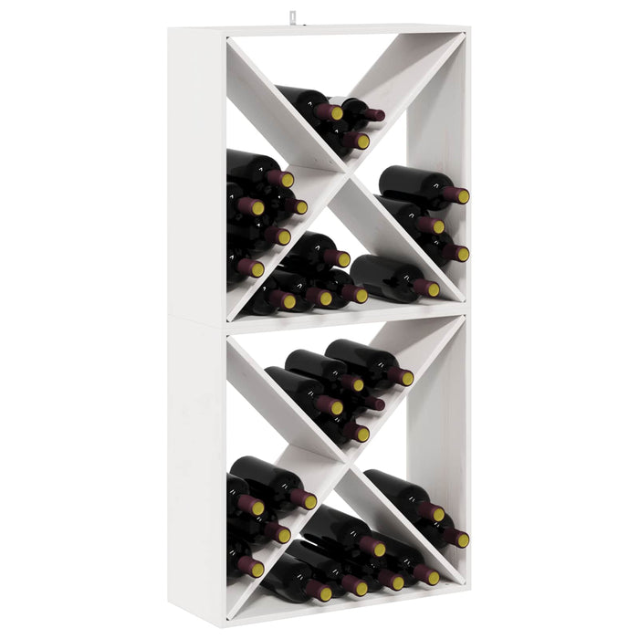 Raft pentru vin 2 pcs Alb 62 x 25 x 62 cm Lemn de pin masiv - WALTI WALTI