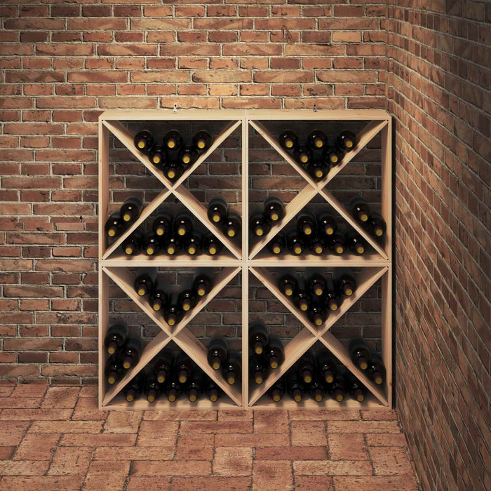 Raft pentru vin 4 pcs natural 62 x 25 x 62 cm Lemn de pin masiv - WALTI WALTI