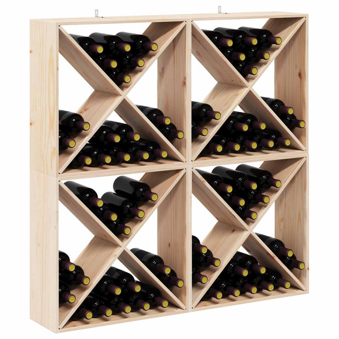 Raft pentru vin 4 pcs natural 62 x 25 x 62 cm Lemn de pin masiv - WALTI WALTI