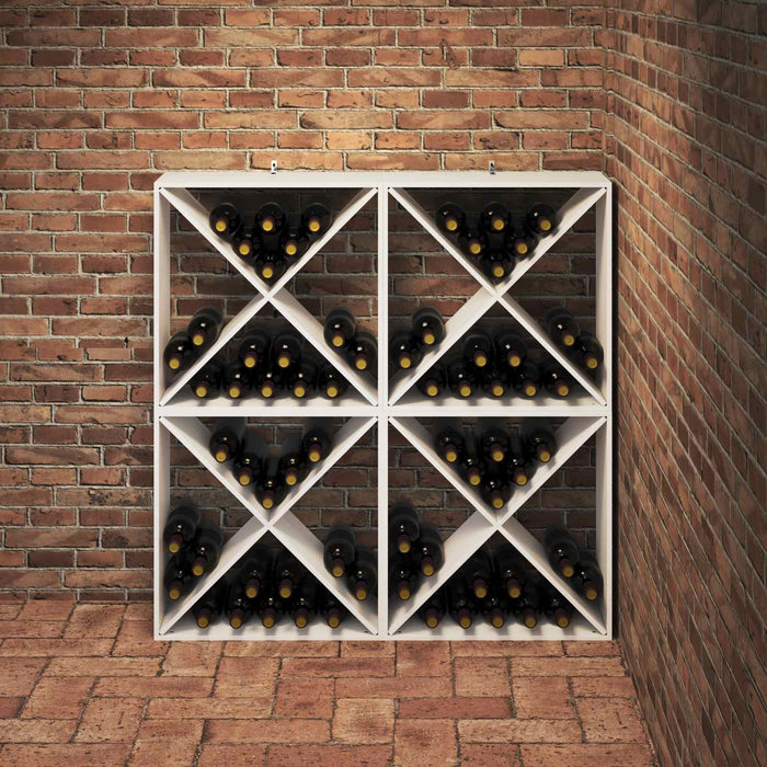 Raft pentru vin 4 pcs Alb 62 x 25 x 62 cm Lemn de pin masiv - WALTI WALTI