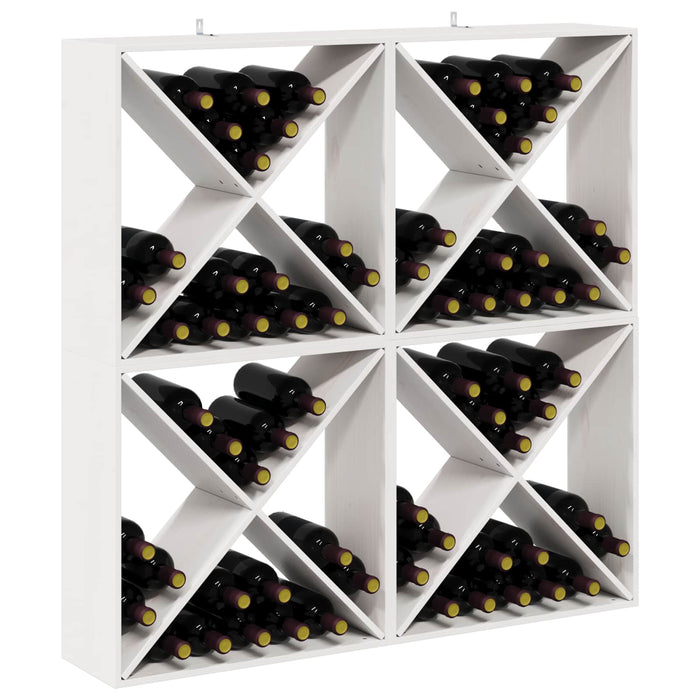 Raft pentru vin 4 pcs Alb 62 x 25 x 62 cm Lemn de pin masiv - WALTI WALTI