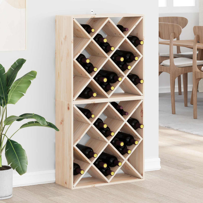 Raft pentru vin 2 pcs natural 62 x 25 x 62 cm Lemn de pin masiv - WALTI WALTI