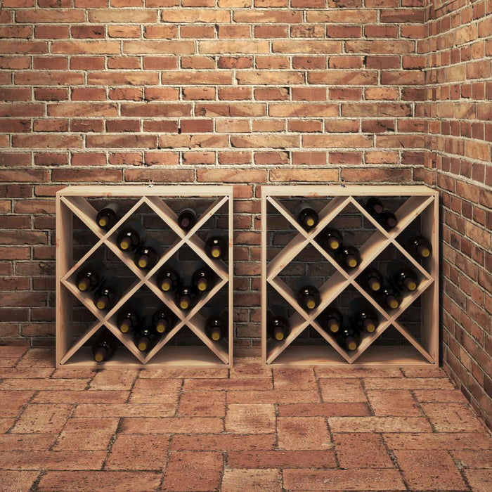 Raft pentru vin 2 pcs natural 62 x 25 x 62 cm Lemn de pin masiv - WALTI WALTI