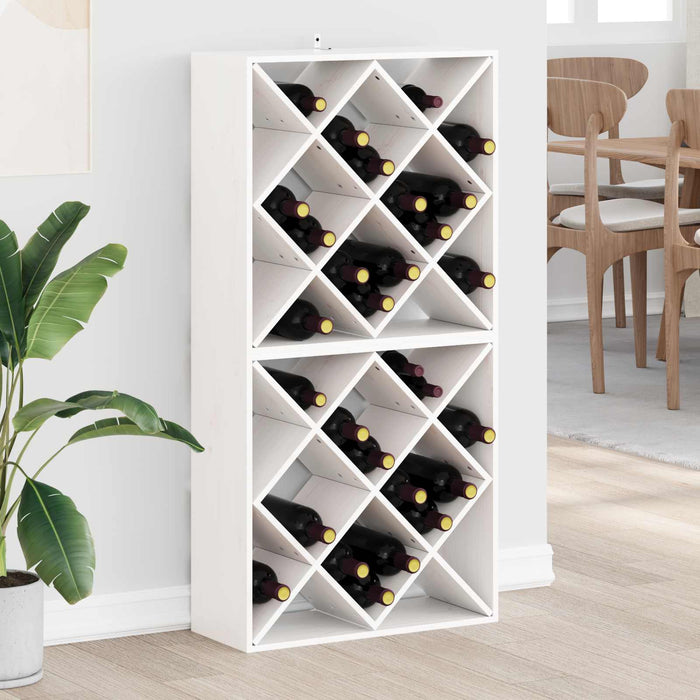 Raft pentru vin 2 pcs Alb 62 x 25 x 62 cm Lemn de pin masiv - WALTI WALTI